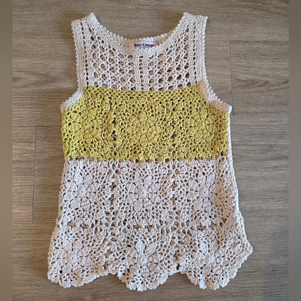 Juicy Couture Beige Crochet Summer Tank